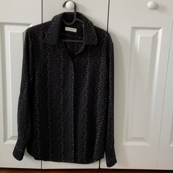Equipment Blouse Long Sleeve S Black Dots - Picture 1 of 3